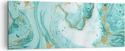Produktbild von Bild auf Leinwand - Leinwandbild - Abstraktion blau Wasser modern - 140x50cm - Wand Bild - Wanddeko - Leinwanddruck - Bilder - Kunstdruck - Wanddekoration - Leinwand bilder - Wandkunst - AB140x50-2937