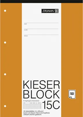 Produktbild von BRUNNEN Schulblock Kieser 15c A4 Lin 22 kariert 80 g/qm 1042925