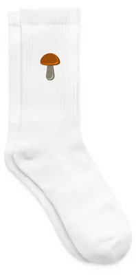 Produktbild von Spreadshirt Stickerei Pilz Tennissocken, 42-46, Weiß