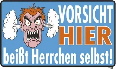 Produktbild von Spaß-Schild - VORSICHT HIER beißt Herrchen selbst - 309065 - Gr. 25 x 15 cm