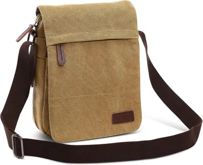 Produktbild von Umhängetasche Herren Canvas, große Größe, khaki, mit mehreren Taschen, für die Arbeit