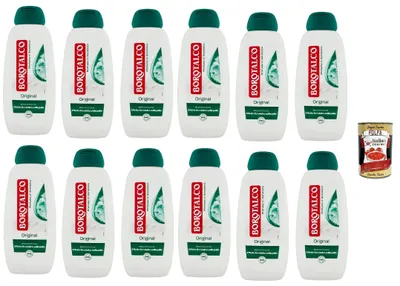 Produktbild von Original Duschbad, Duschgel mit Borotalkum-Duft, Formel mit feuchtigkeitsspendenden Mitteln, Borotalkum-Effekt auf der Haut, getestet, 12x 450 ml + Italian Gourmet polpa 400g