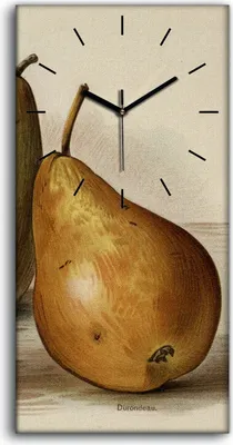Produktbild von Wandbild Leinwand Bilder mit Uhr Geräuschlos 30x60 Gemälde Früchte Birnen Kunst - schwarze Hände