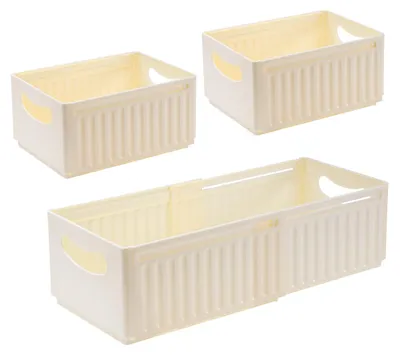 Produktbild von Omgoods – Set aus 3 Aufbewahrungsboxen – Kunststoff – Organizer – Aufbewahrungsbehälter – mit Griff – 47,5 x 28 x 20 cm – BPA-frei – Aufbewahrungskorb