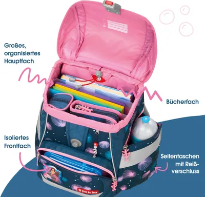 Produktbild von Step by Step Schulranzen-Set 2IN1 PLUS „Mermaid Delia“, 9-teilig, blau