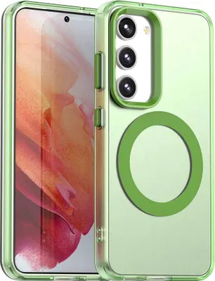 Image de Etui magnétique pour Samsung Galaxy S23, étui antichoc fin, mat et translucide Vert
