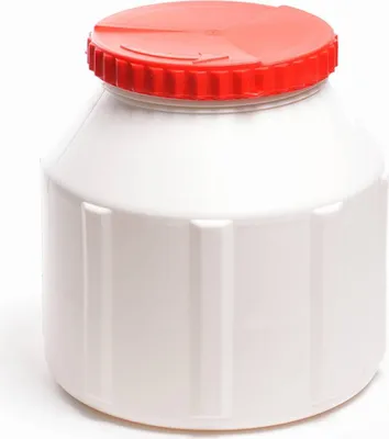 Produktbild von Weithalsfass 6 Liter Wasserdicht Kunststoff Weiß Deckel Rot, für Kanu, Kajak, Schlauchboot, Paddelboot