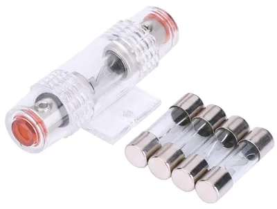 AGU-Sicherungshalter 12V für Auto-Audio, 8-Gauge-Kabel, 4x 60A Sicherungen