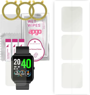 Produktbild von apgo 3 Stück Schutzfolie, Matt, kompatibel mit Bemi Kix Smartwatch, Hydrogel Displayschutzfolie mit Positionierhilfe, Displayfolie, robust und kratzfest