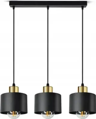 Produktbild von LUXOLAR - Led Pendelleuchte - 3 flammig Deckenleuchte Schwarz E27 60W - Hängelampe wohnzimmer für Wohnzimmer, Küchen