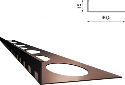 Imagen del producto de Perfil de aluminio para escaleras Renoplast SZ15, suelo de resina, perfil de 200 cm, color marrón