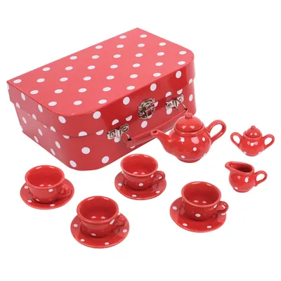 Obrázok produktu pre Bigjigs Toys Červená bodkovaná čajová súprava