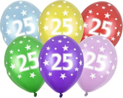 Produktbild von Luftballon Ø30cm "Happy Birthday" | 6 Stk. - Zahl #25