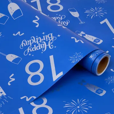 Imagen del producto de Rollo de papel de regalo, reciclable, de 43 cm x 6 m, ideal para cumpleaños