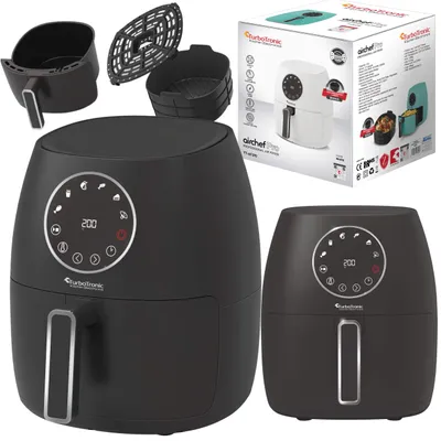Zdjęcie produktu dla Frytkownica beztłuszczowa TurboTronic AIR Fryer frytownica 3,5L 1300W kosz silikonowy cyfrowa Czarna