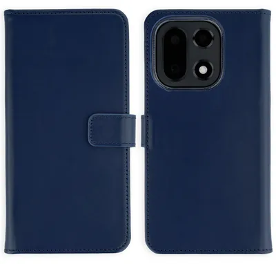Productafbeelding van Selencia Echt Leren Bookcase voor de OnePlus 15 - Donkerblauw