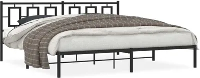 Produktbild von Design Bettgestell mit Kopfteil Metall Schwarz 193x203 cm, Klassische Betten 2024 Neu
