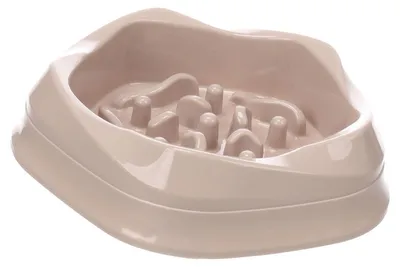 Produktbild von Flamingo Futternapf Slow Feeder Nambo taupe, Maße: 18,5 x 5 x 20 cm