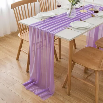 Produktbild von Tischläufer Chiffon Lila 400 x 70 cm Polyester