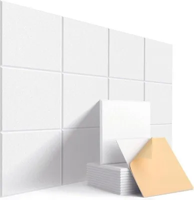 Immagine prodotto di Pannelli acustici autoadesivi - rivestimento per pareti fonoassorbente - alta densità - schiuma acustica (30x30x09 cm)