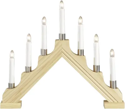 Hölzerner Kronleuchter, 7 Lampen, 230 V, Natur, Innenbereich