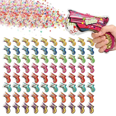 Konfettikanonen-Set, 80 Stück, bunt, biologisch abbaubar