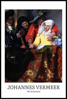Obrázok produktu pre Plagát 61 x 91,5 cm, dizajn „Prokurátorka“, Vermeer, vintage pre obývačku