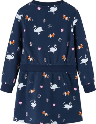 Produktbild von vidaXL Kinderkleid mit Langen Ärmeln Marineblau 128