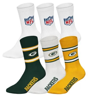 Produktbild von NFL Uni Socken, 6er Pack - NFL Teams, 6Pack Crew Socks, Football, Logo, Baumwollmischung Green Bay Packers/Weiß 39-42