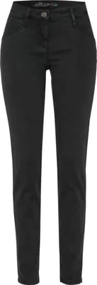 Produktbild von Toni Damen Skinny-Fit Jeans Schwarz mit offenen Säumen, tailliert und figurbetont