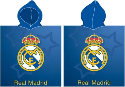 Obrázek produktu pro Carbotex Dětské pončo 55x110 Real Madrid 4145 Crest star modrý ručník s kapucí