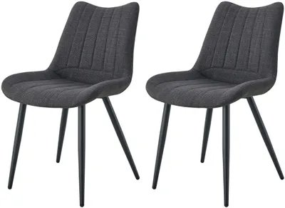 Produktbild von xonox.home Stuhl 2er Set Lotta Webstoff anthrazit (B/H/T): 53 x 86 x 59 cm