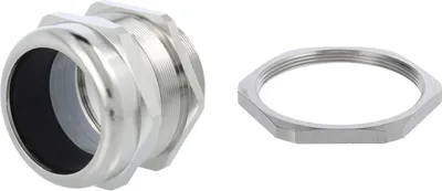 Produktbild von LAPP Verschraubung mit Gegenmutter M63x1,5 Messing (CuZn) vernickelt Gewindelänge 15,0mm - 1 Stück