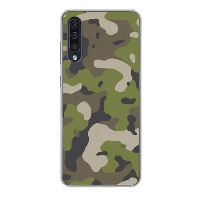Produktbild von MuchoWow® Handyhülle Schutzhülle Hülle für Samsung Galaxy A50 Camouflage-Muster mit militärischen Farben Silikon Softcase Handy Hülle - Mobiltelefonhülle
