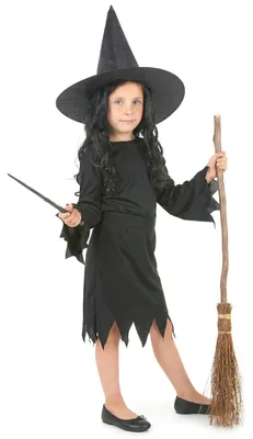 Produktbild von Hexenkostüm für Mädchen Halloween M 7-9 Jahre (120-130 cm)