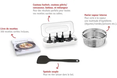 Produktbild von Moulinex HF80CB, 4,5 l, 150 °C, 16000 RPM, 30 °C, Dessert, Teig, Soße, Suppe, Dampf, Stew, 120 min