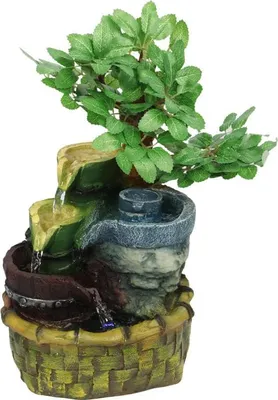Produktbild von Stilvoller Zimmerbrunnen mit Luftbefeuchtungspumpe, 32 x 19 cm