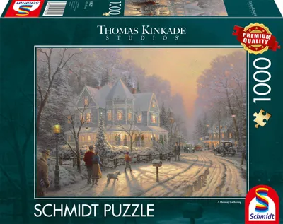 Produktbild von Schmidt Spiele Puzzle 1000 Teile Kinkade Feierliche Weihnachtstage