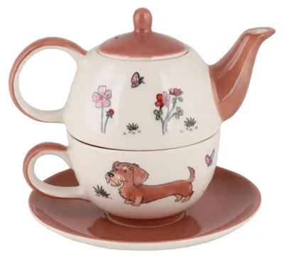 Produktbild von Mila Keramik Tee-Set Tea for One Blooming Dackel
