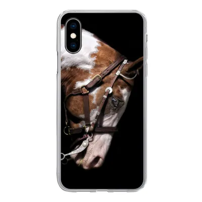 Produktbild von MuchoWow® Handyhülle Schutzhülle Hülle für iPhone X Pferd - Halfter - Flecken Silikon Softcase Handy Hülle - Handyhülle
