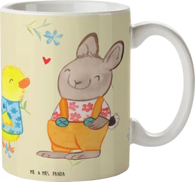 Produktbild von Mr. & Mrs. Panda Plastikbecher Ostern Freundschaft - Blumig - Geschenk, Liebesbeweis, Ostereier, Haferl, Trinklernbecher, Pott, Ostergrüße, Mehrwegbecher, Reisebecher