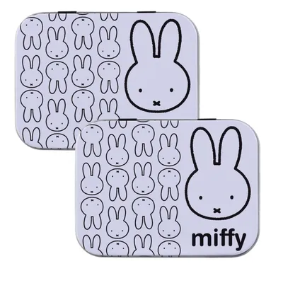 Produktbild von 2x Home-Flair Miffy Weiß Kinder Pflaster-Box mit 24 bunten Motiv-Pflastern in Metalldose – Hautfreundlich & Wasserabweisend