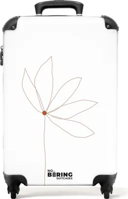 Produktbild von NoBoringSuitcases.com - Koffer Blume für Damen - Passt in 55x40x20 cm und 55x35x25 cm - Wochenendtasche Damen - Reisetasche weiß - Trolley Handgepäck Damen - Rollenkoffer Erwachsene - Reisekoffer auf Rollen - Rollenkoffer LeichtkofferHandgepäck Koffer 55x35x20 cm, 36L,