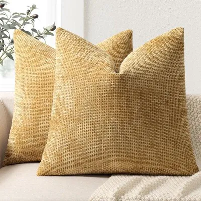 Zdjęcie produktu dla Zestaw 2 poszewek na poduszki Unyqoos® z weluru, 50 x 50 cm – miękkie, luksusowe pokrowce na poduszki do sofy i łóżka, można prać w pralce