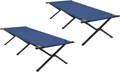Produktbild von Faltbares blaues Campingbett aus Oxford-Gewebe, 210x80x46 cm, für Outdoor und Camping