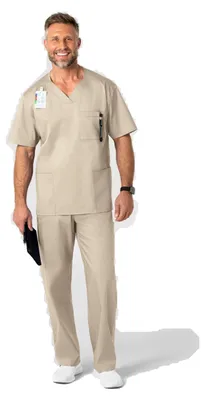 Immagine prodotto di Maglietta da uomo WonderWink Wonderwork con scollo a V - Beige - Taglia X-Large