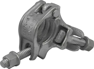 Produktbild von GeZu Impex® Normalkupplung Gerüstschelle feuerverzinkt 48 x 48 mm mit Bundmutter SW 22 Kupplung Doppelschelle 90°, Starre Kupplung