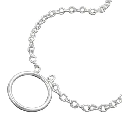 Produktbild von Ankerkette Collier Halskette Charmeinhänger echtes Silber 925 38cm Damen