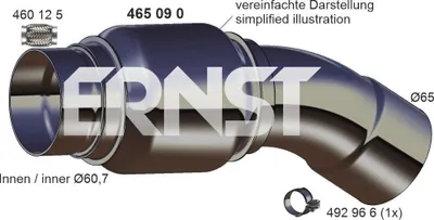 Produktbild von ERNST 465090 Flexrohr Abgasanlage Auspuffrohr für BMW 5 Limousine (E60) 5 Touring (E61)