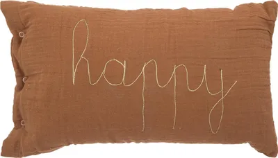 Obrázek produktu pro Dětský dekorační polštářek HAPPY 50x30cm, hnědý